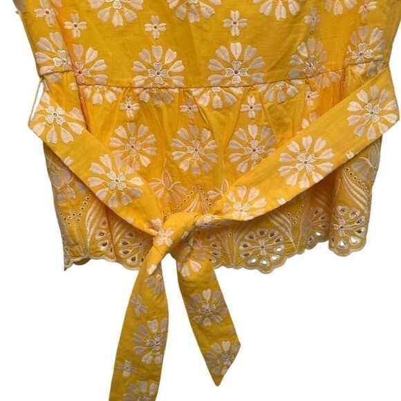 Talbots yellow with white embroidery- size 6 - Picture 3 of 7